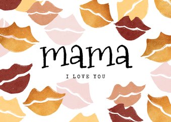 Moederdagkaart kusjes liefde mama i love you