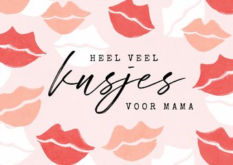 Moederdagkaart kusjes voor mama foto roze