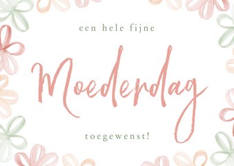 Moederdagkaart met gekleurde bloemen waterverf