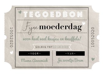 Moederdagkaart tegoedbon vintage coupon en typografie