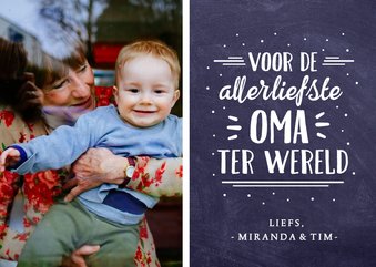 Moederdagkaart voor oma met eigen foto, namen en tekst