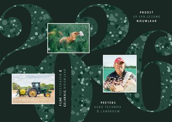 Nieuwjaarskaart zakelijk 2026 groen sparkle ster