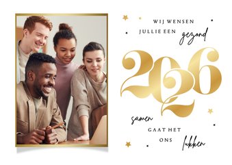 Nieuwjaarskaart zakelijk goud stijlvol sterren foto