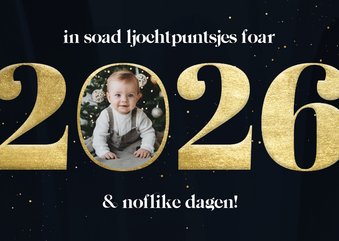 Nieuwjaarskaartje Fries 'in soad ljochtpuntsjes foar 2026'