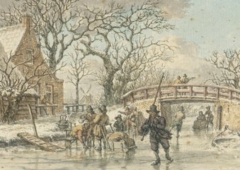 Nostalgische Kerstkaart met kunst van een Hollandse schilder