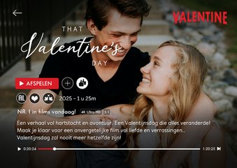 Originele valentijnskaart in een streaming dienst stijl