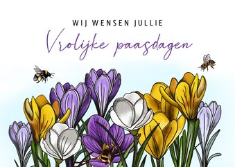 Paaskaart crocussen lente