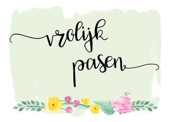 Paaskaart pastelbloemen