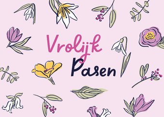 Paaskaart voorjaarsbloemen