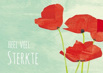 Rouwkaart kleurrijk met klaproos