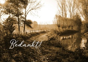 Rouwkaart paadje sepia