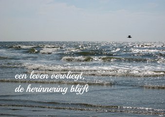 Rouwkaart zee en vogel