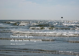 Rouwkaart zee en vogel