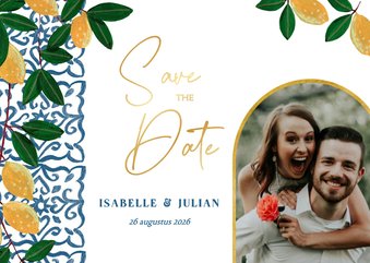 Save the Date zomer tegels en citroenen