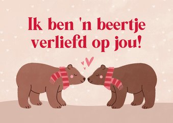 Schattig valentijnskaartje een beertje verliefd