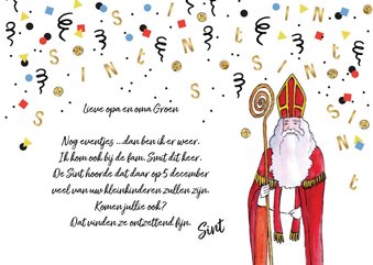 Sinterklaas uitnodiging voor heerlijk avondje