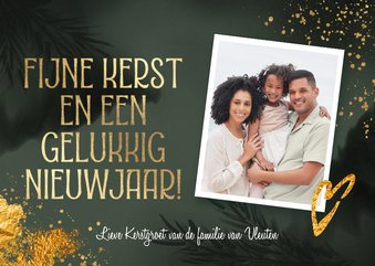 Sjieke foto kerstkaart met goud hartje