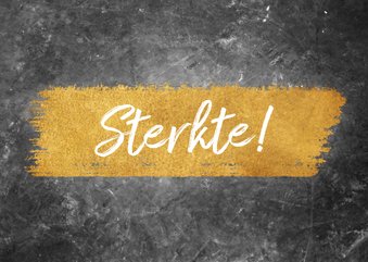 Sterkte met beton en goudlook en typografie
