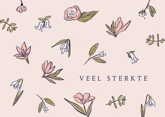 Sterktekaart bloemen pastel 