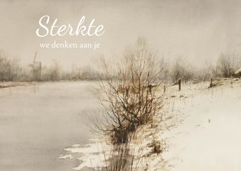 Sterktekaart met winters landschap