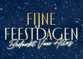 Stijlvol kerstkaartje zakelijk bedankt sterrenhemel neon