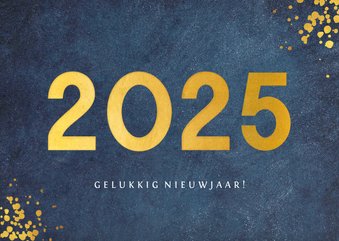 Stijlvolle blauwe zakelijke nieuwjaarskaart jaartal 2025