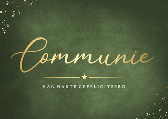 Stijlvolle donkerblauwe felicitatiekaart communie jongen