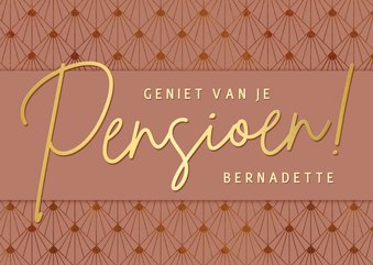 Stijlvolle felicitatiekaart pensioen vrouw - art-deco stijl