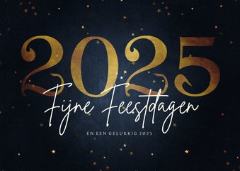 Stijlvolle kerstkaart fijne feestdagen gouden 2025