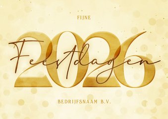 Stijlvolle kerstkaart zakelijk gouden 2026