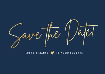 Stijlvolle liggende minimalistische Save the Date kaart 