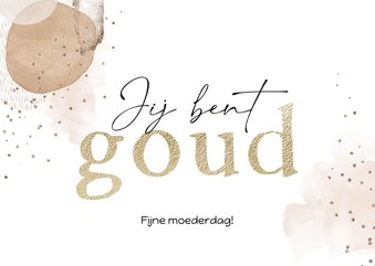 Stijlvolle moederdagkaart met abstracte vormen en goud