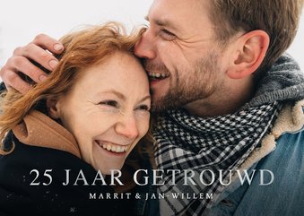 Stijlvolle uitnodiging 25 jarig huwelijksjubileum met foto