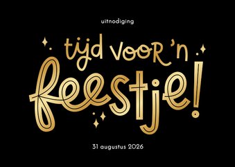 Stijlvolle uitnodiging tijd voor 'n feestje met foliedruk
