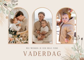  Stijlvolle vaderdagkaart met droogbloemen en 3 foto's