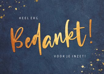 Stijlvolle zakelijk bedankkaartje voor medewerkers met goud