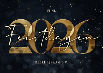 Stijlvolle zakelijke kerstkaart gouden 2026
