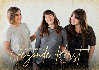 Stijlvolle zakelijke kerstkaart grote foto en gezonde kerst