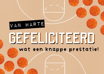 Stoere felicitatiekaart jongen basketbal prestatie