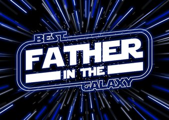 Stoere Vaderdag kaart Best Father in the Galaxy heelal