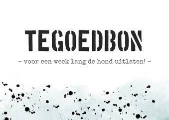 Stoere vaderdag tegoedbon kaart met verfspetters