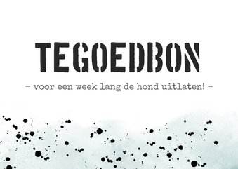 Stoere vaderdag tegoedbon kaart met verfspetters