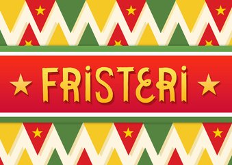 Surinaamse felicitatiekaart 'fristeri' met slingers