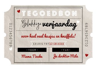 Tegoedbon maken gelukkige verjaardag vintage bon