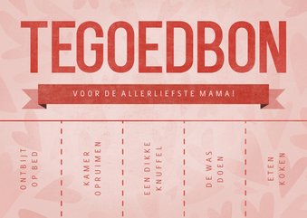 Tegoedbon met hartjes scheurkaartjes couponnen