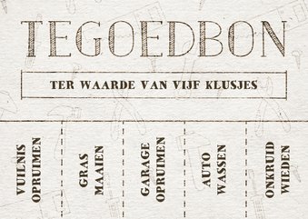 Tegoedbon scheurkaartjes 5 klusjes