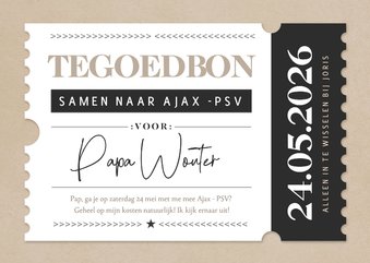 Tegoedbon vaderdag kaart met aanpasbare teksten