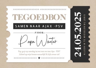 Tegoedbon vaderdag kaart met aanpasbare teksten