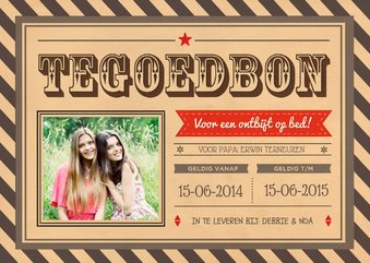 Tegoedbon vintage rood