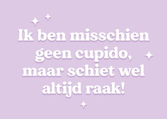 Trendy grappige lila valentijnskaart cupido fout